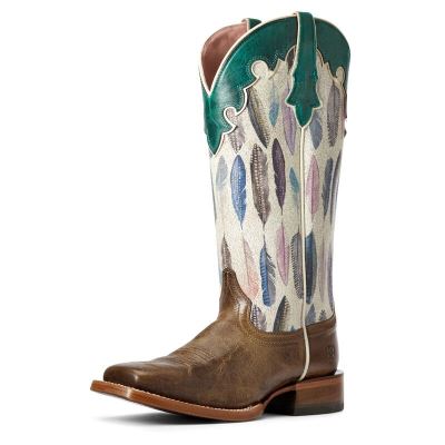 Ariat Fonda - Western Laarzen Bruin / Wit / Groen Dames - 29186-704